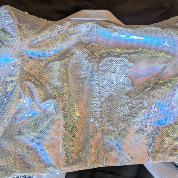 White FESTIVAL BURNING MAN "Stardust Cropped Sequin Jacket" - Picture 8 of 8